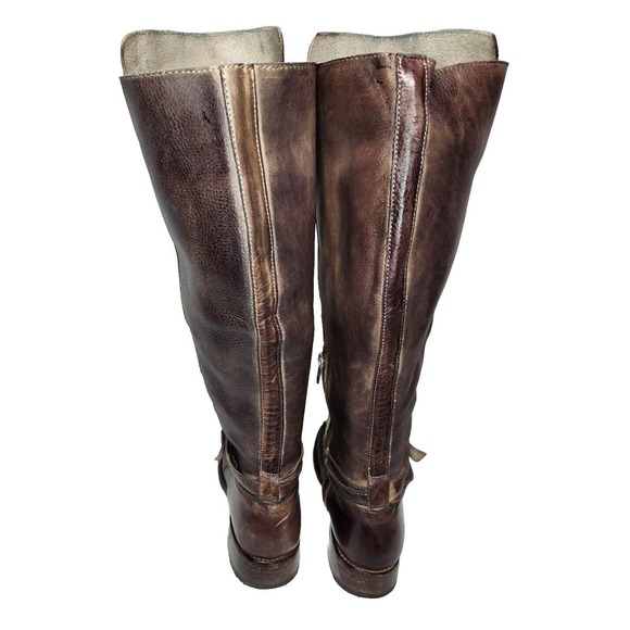 Bed Stu Tall Boot Size 8 Women's Knee High Brown Distressed Leather Bench Made - Picture 5 of 11
